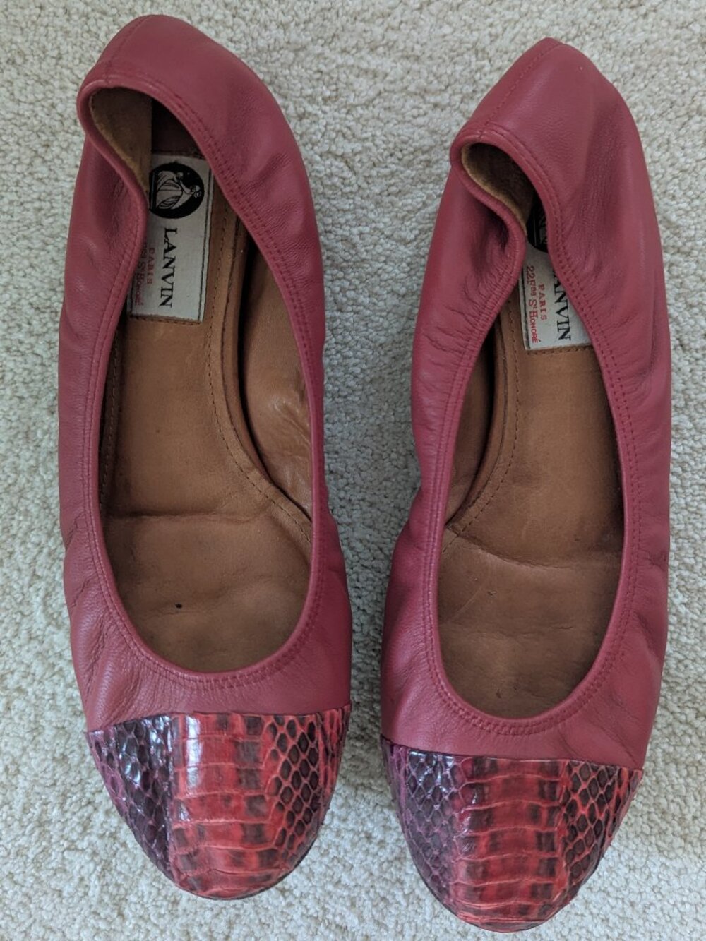 Lanvin ballet flat with snake skin